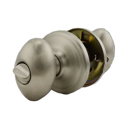 KWIKSET Laurel Knob Privacy Door Lock with New Chassis with 6AL Latch and RCS Strike Satin Nickel Finish 730L-15
